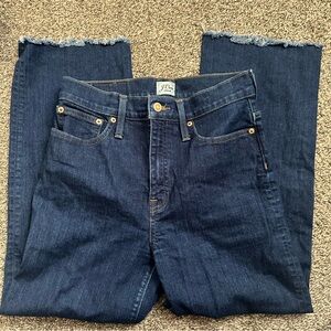 J.Crew Dark Blue Denim Frayed Hem Jeans
